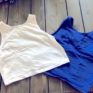 White and Blue Crop Tops Size Medium